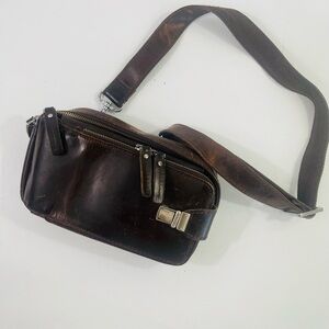 Men's Brown Leather Crossbody Bag